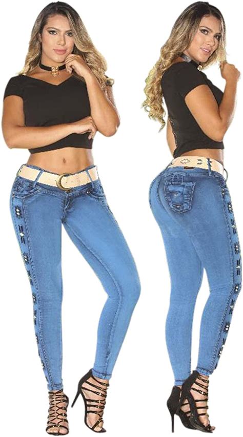 Osheas Imported Colombian Butt Lift Jeans Blue At Amazon