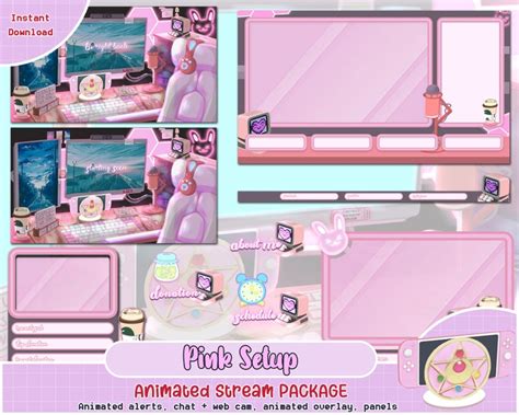 Animated Pink Setup Sailor Moon Twitch Package Cute Twitch Etsy