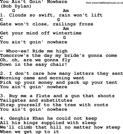 You Aint Goin Nowhere By The Byrds Lyrics And Chords