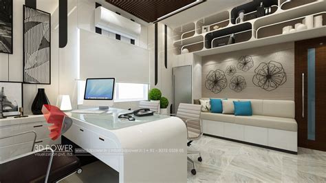 Impressive Interior Elevation And 3d Rendering For Your Excellent Office