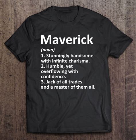Maverick Definition Personalized Name Funny Birthday T
