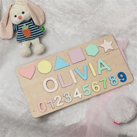 Personalized Baby Puzzle Name Puzzle With Pegs Busy Puzzle Etsy