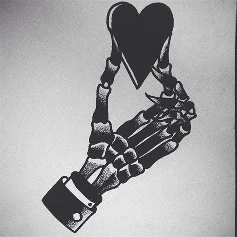 Skeleton Hand With Heart Hand Heart Tattoo Side Hand Tattoos