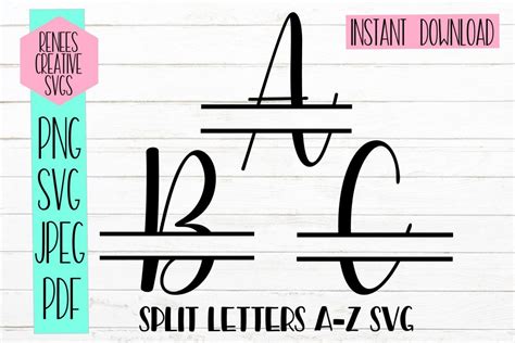 Split Letters Split Monogram Letters Svg Cutting File Svgs Design Bundles
