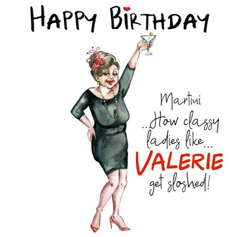 Personalised Birthday Card 6x6 Older Lady Classy Martini Sloshed Friendsister Ebay