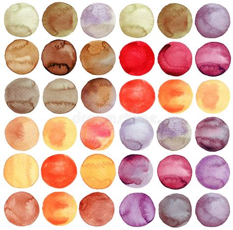 Watercolor Abstract Circles Hand Painted Stock Illustrations 2779