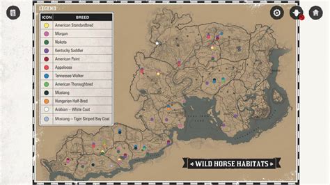 Red Dead Redemption 2 Horse Breed Location World Map Guide