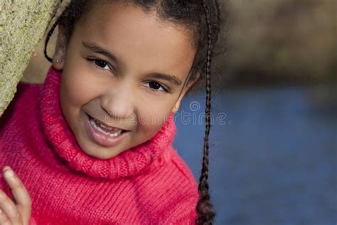 Beautiful Mixed Race African American Girl Stock Photo Image Of