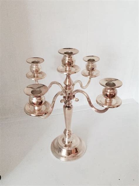 Silver 5 Arms Candelabra Silver Plate Candle By Pincapallina Candelabra
