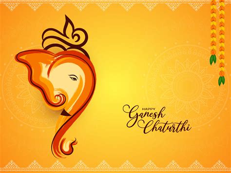 Happy Ganesh Chaturthi Festival Religious Greeting Background 11160850