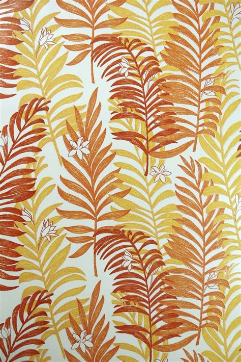 1970s Botanical Vinyl Vintage Wallpaper Hannahs Treasures Vintage