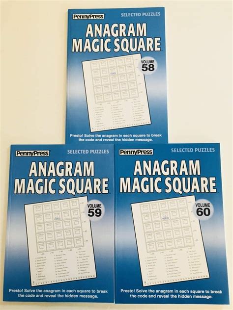 Volumes 58 59 And 60 Of Anagram Magic Squares From Penny