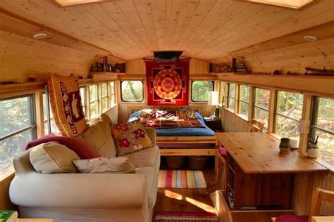 15 Short Bus Conversion Interior Ideas For Cozy Living Decoratop