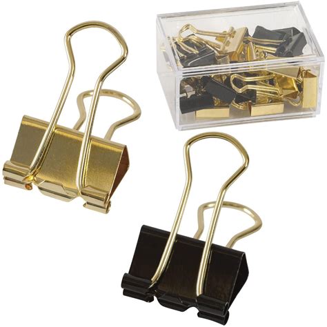 25 Pc Gold And Black Binder Clips 2 Pack Walmart Canada