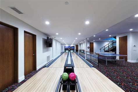 Residential Full Size Bowling Alley In The Basement Home Decor Home