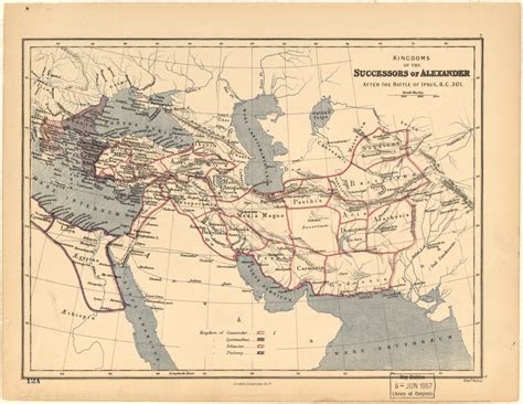 A Map Detailing The Successor Kingdoms Of Alexander At 301 Bc Made By