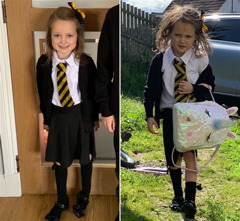 First Day At School Mums Before And After Photos Of Daughter Go Viral