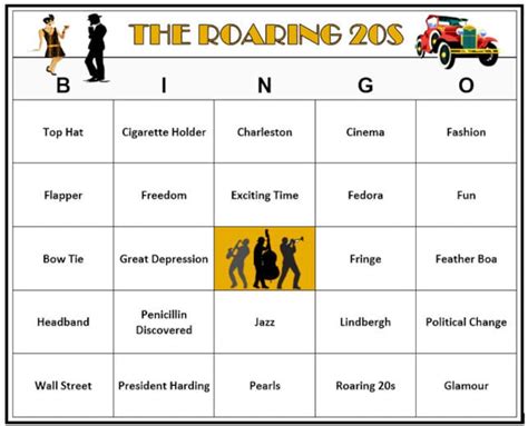 1920s Roaring 20s Party Bingo Game Pop Culture Flappers And Etsy