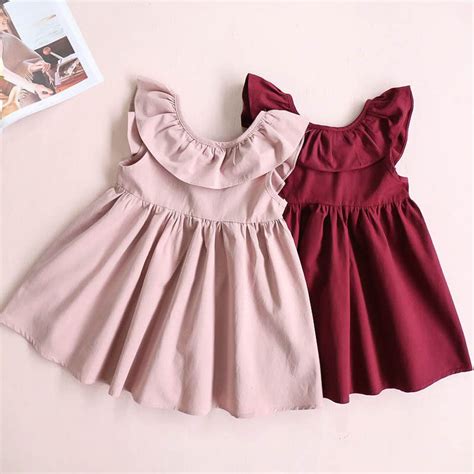 Toddler Infant Kids Baby Girl Ruffled Dress Clothes Backless Party