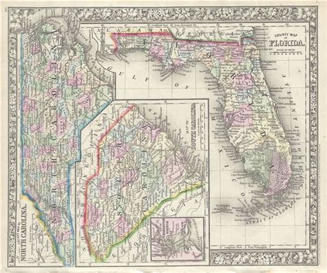County Map Of Florida County Map Of North Carolina Map