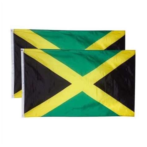 2 Piece 3x5 Feet Jamaica Flags Double Stitched Polyester Flags With