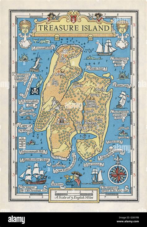 A Map Of Treasure Island Date First Published 1883 Stock Photo Alamy
