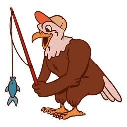Eagle Cartoon Fishing Png Svg Design For T Shirts