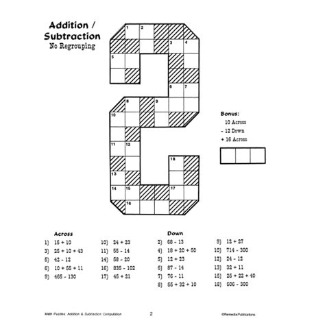 Math Puzzles Addition And Subtraction Computation Ebook