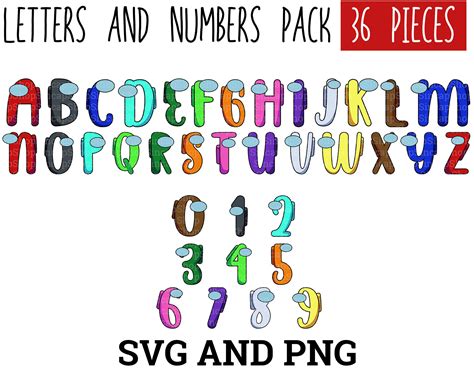 Among Us Letters And Numbers Pack Svg And Png Among Us All Pack