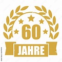 goldener Stempel Jubiläum 60 Jahre Stock-Vektorgrafik | Adobe Stock