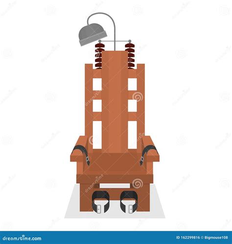 Cartoon Empty Brown Electric Chair Symbol Of Capital Punishment Vector