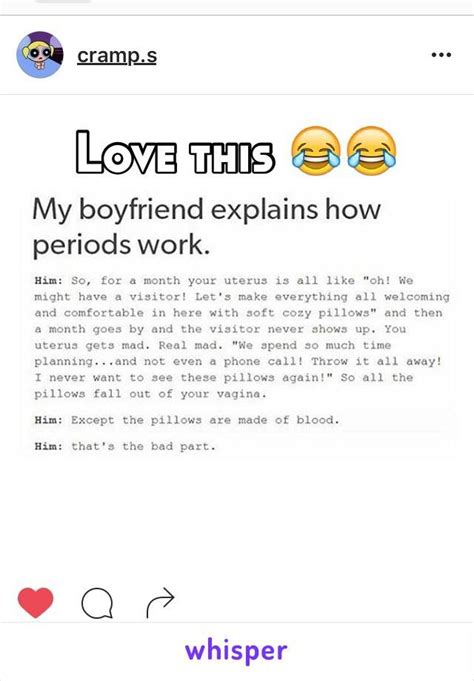 The jokes below have been continuously downvoted over the past weeks. Lmao boys explain periods | funny | Pinterest | More Boys ...