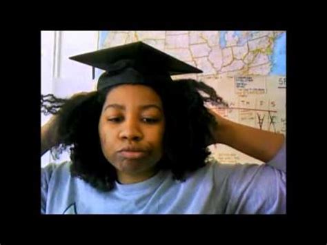 Just pull your hair into an elegant low bun and then use a wand to loosely curl the pieces of hair around your face. Natural Hair V.S. the Graduation Cap - YouTube