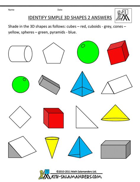 The Worksheet For Identifying Shapes
