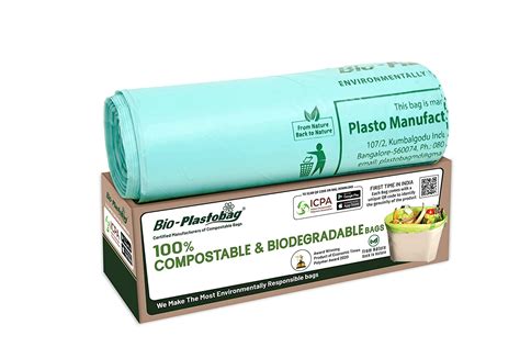 Plastobag Compostable Bio Degradable Dustbin Bags 45 Bags Pack Of