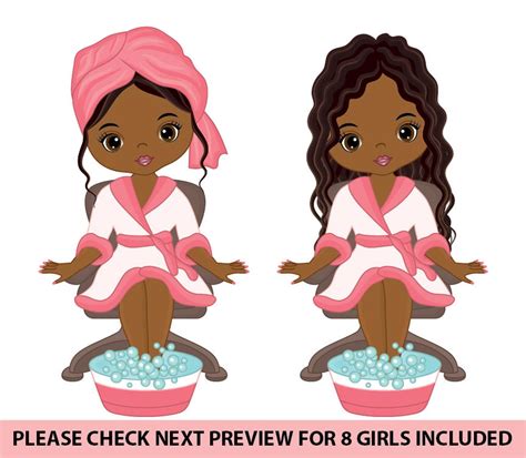 Spa Girls Clipart Vector Spa Girl Spa Party Clipart Spa Clipart