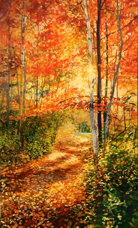 October Walk X Acrylic Painting Artist Michelle Courier Landscape