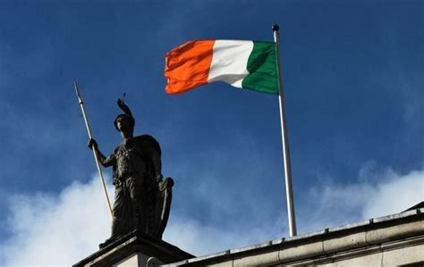 The Flag Of Ireland Flying Above Dublin S GPO During 1916 Commemoration