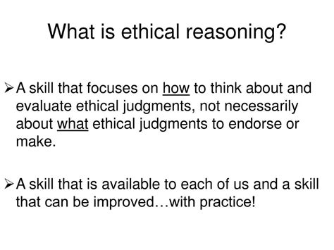 Ppt Transitioning To Ethical Reasoning Powerpoint Presentation Free