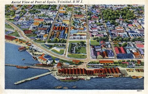 Aerial View Of Port Of Spain925203665o Postcards Collectables