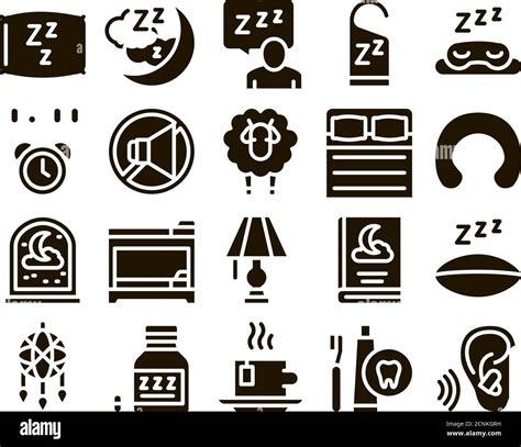sleeping time devices glyph set vector stock vector image and art alamy