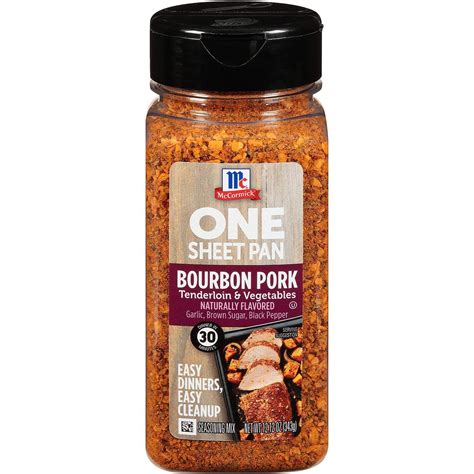 Mccormick One Sheet Pan Bourbon Pork Seasoning Naturally Flavored 12
