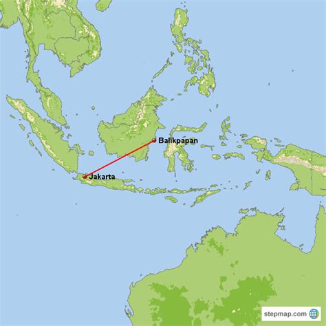 Stepmap Jakarta Balikpapan Landkarte Für Indonesia