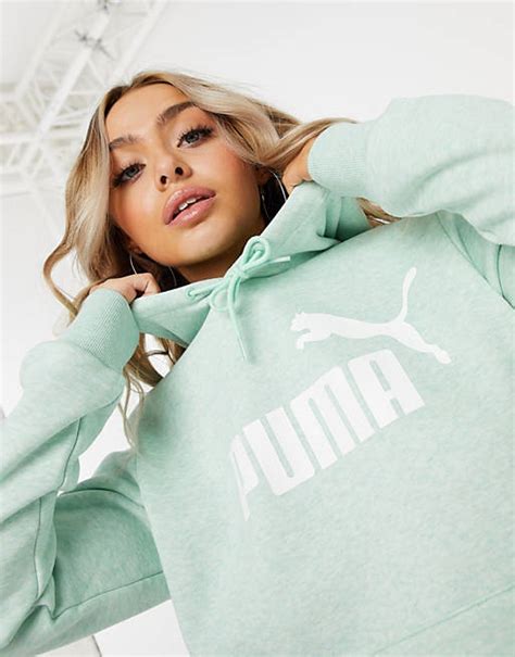 Puma Logo Hoodie In Mint Green Asos