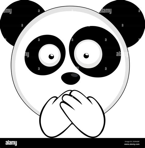 Vector Emoticono Ilustración De La Cara De Un Panda De Dibujos Animados