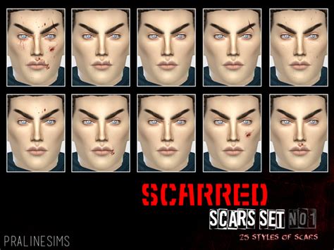 Scarred Scars Set 01 By Pralinesims Sims 4 Makeup
