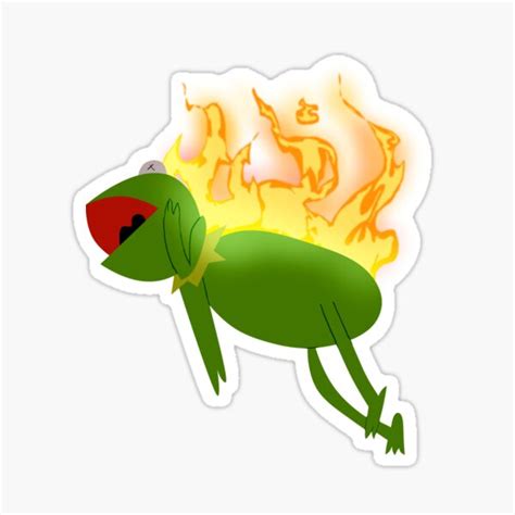 Kermit On Fire Sticker By K3lpo Redbubble
