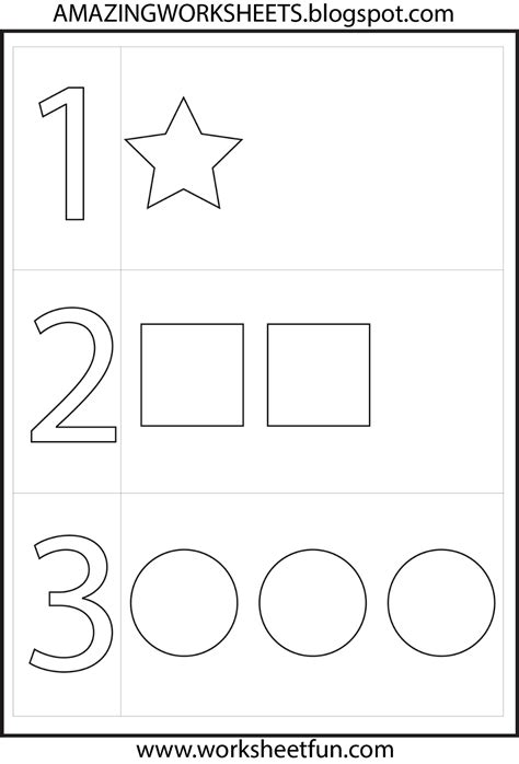 One Year Old Learning Numbers Worksheet