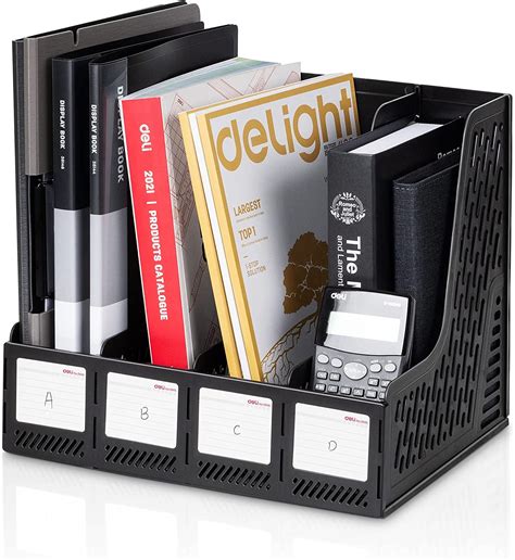 Buy Deli Magazine File Book Holder Desktop Organizer 4 Compartments
