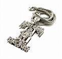 Mens Iced Out Hiphop Silver Tupac Deathrow Records Pendant Franco Chain ...